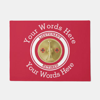 Firefighter Retired Lieutenant Custom Door Mat
