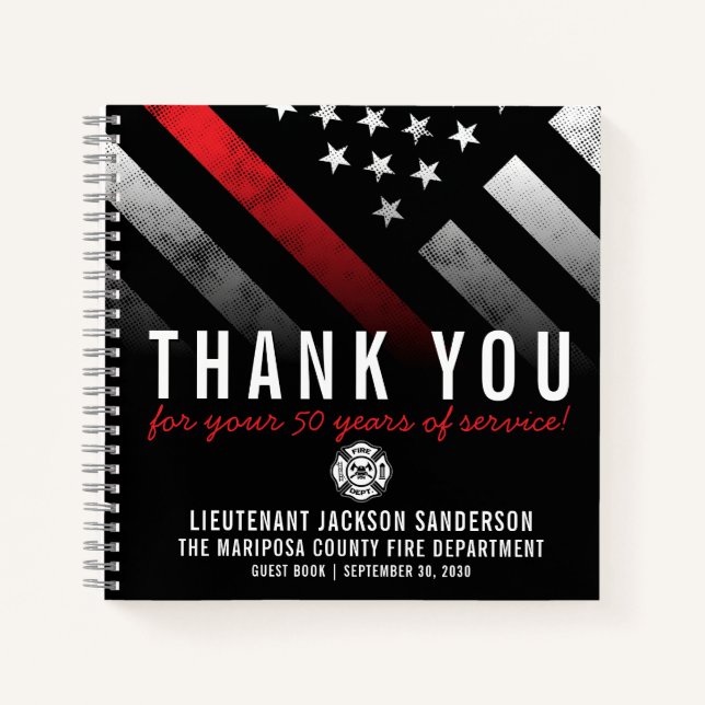 Firefighter Retirement Anniversary Guest Book (Front)