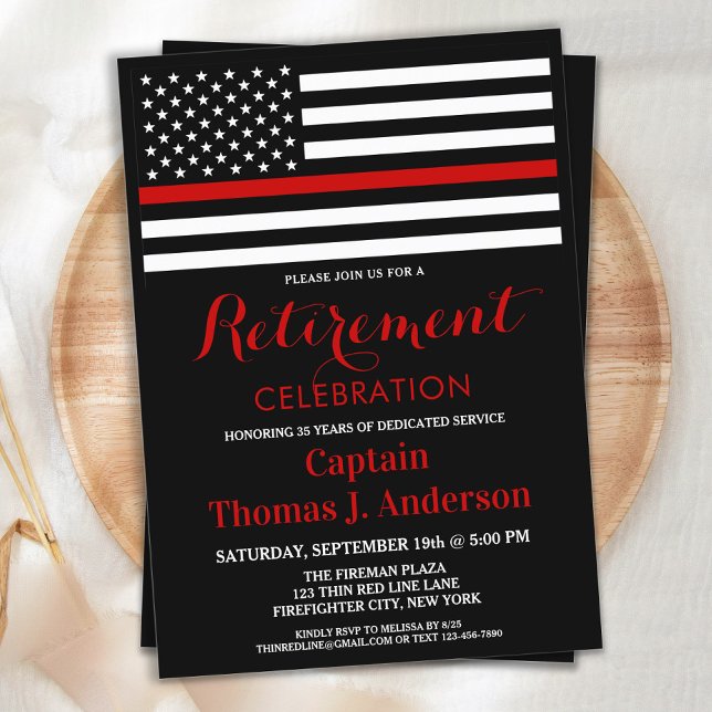 Firefighter Retirement Celebration Fireman  Invitation (Creator Uploaded)