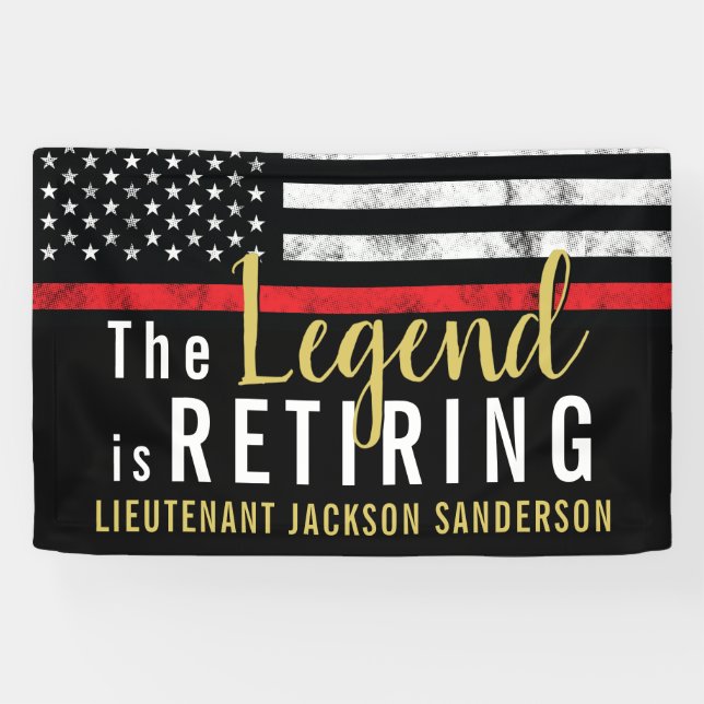 Firefighter Retirement Fire Department Fireman Banner (Horizontal)
