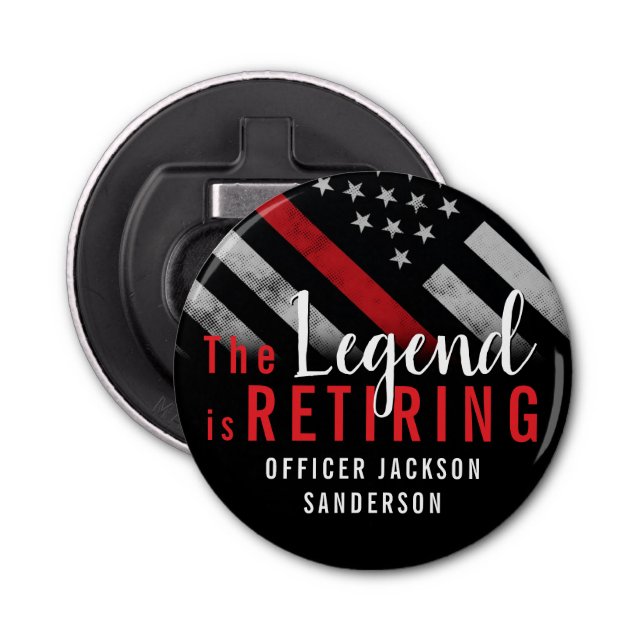 Firefighter Retirement Fire Department Fireman Bottle Opener (Front)