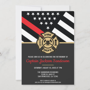 Firefighter Retirement Fire Department Fireman Invitation