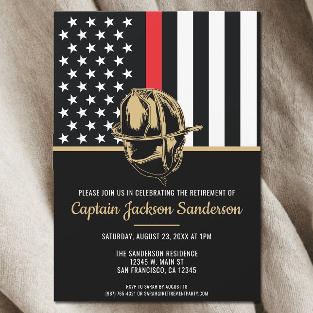 Firefighter Retirement Fire Department Fireman Invitation (Firefighter Retirement Fire Department Fireman Invitation)