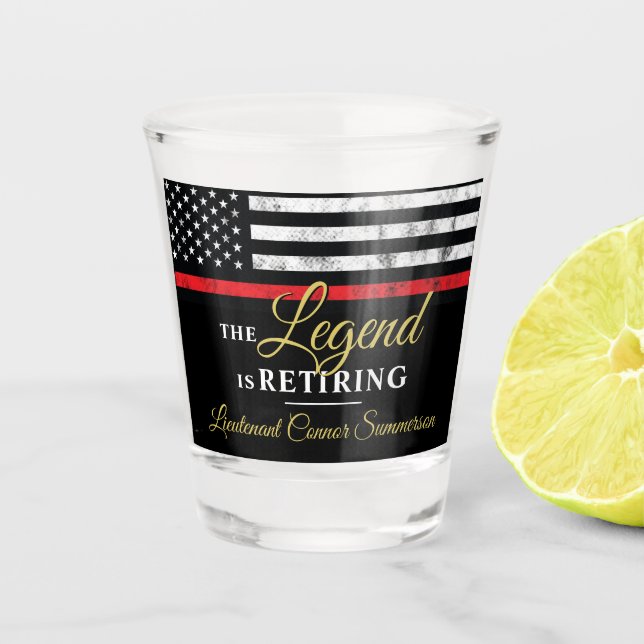 Firefighter Retirement Fire Department Fireman Shot Glass (Front)