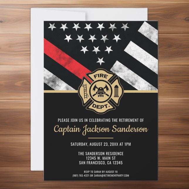 Firefighter Retirement Fire Department Red Flag Invitation (Firefighter Retirement Fire Department Red Flag Invitation)