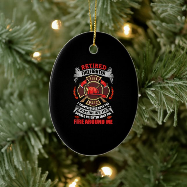 Firefighter Retirement Gifts For Men 2021 Quotes Ceramic Ornament (Tree)