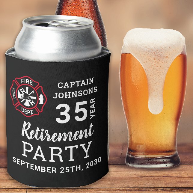 Firefighter Retirement Maltese Cross Personalised  Can Cooler (Creator Uploaded)