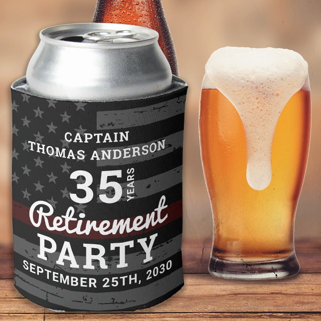 Firefighter Retirement Party Favours Custom Can Cooler (Creator Uploaded)