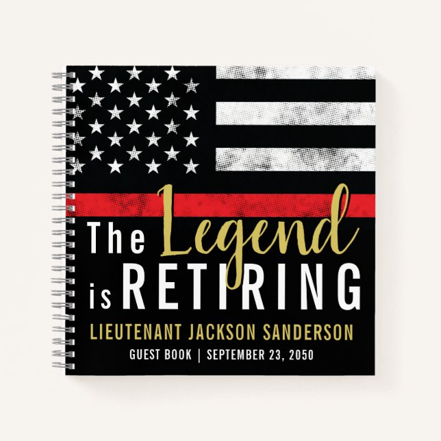 Firefighter Retirement Party Fireman Guest Notebook (Front)