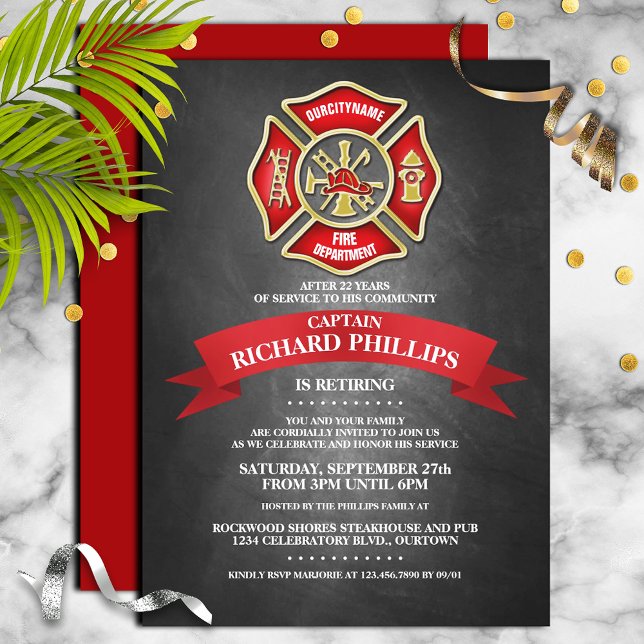 Firefighter Retirement Party Invitations (Creator Uploaded)