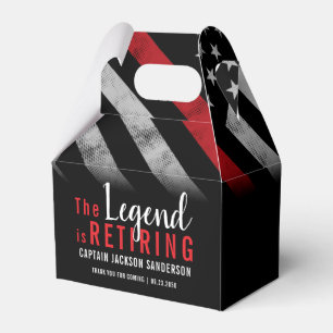 Firefighter Retirement Party Red Line Flag Fireman Favour Box