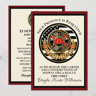 Firefighter Retirement / Recognition Invitation