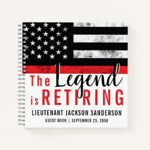 Firefighter Retirement Red Line Fireman Guest Book