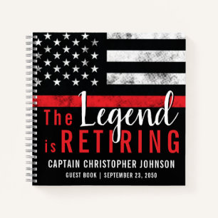 Firefighter Retirement Red Line Fireman Guest Book