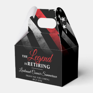 Firefighter Retirement Red Line Flag Fireman Favour Box