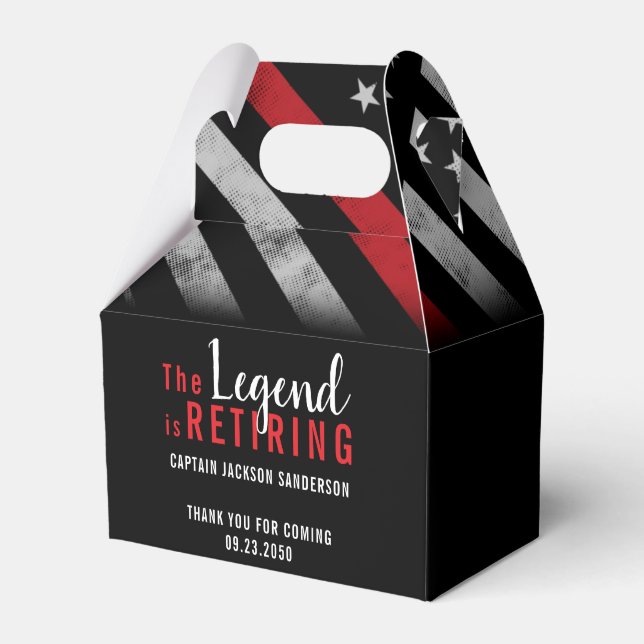 Firefighter Retirement Red Line Flag Fireman Favour Box (Front Side)