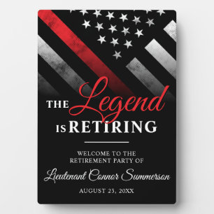 Firefighter Retirement Red Line Flag Welcome Plaque