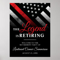 Firefighter Retirement Red Line Flag Welcome