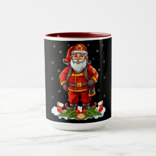 Firefighter Santa Christmas Design Mug
