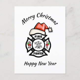 Firefighter Santa Fire Dept Holiday Card