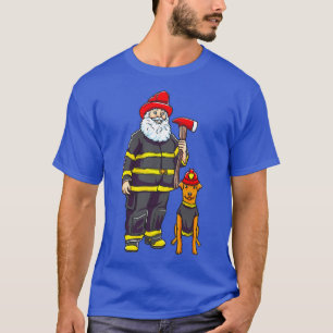 Firefighter Santa Fireman Merry Christmas T-Shirt