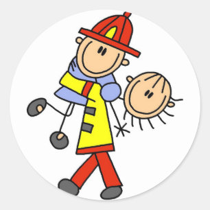Firefighter Saving Lives T-shirts and Gifts Classic Round Sticker