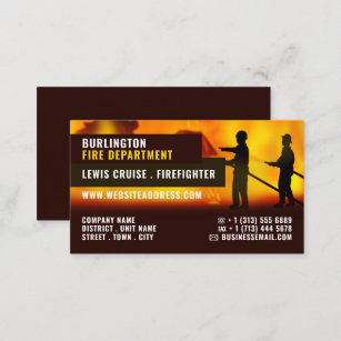 Firefighter Scene, Firefighter Business Card