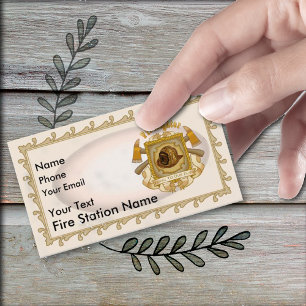 Firefighter Shield custom name Business Card