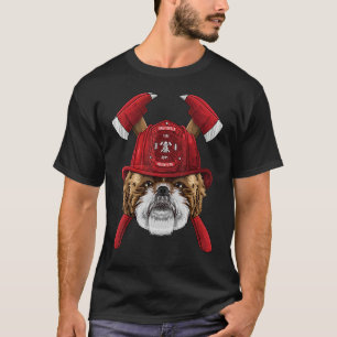 Firefighter Shih Tzu Fireman Boys Kids Fire Rescue T-Shirt