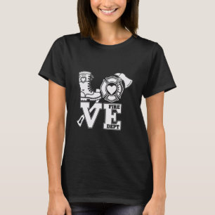 Firefighter Shirt- Love Firefighter Tee, Firefight T-Shirt