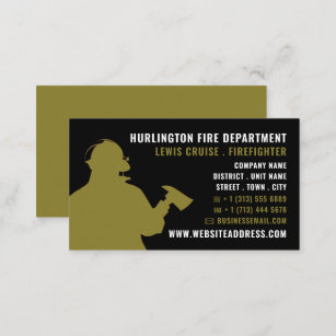 Firefighter Silhouette, Firefighter Business Card