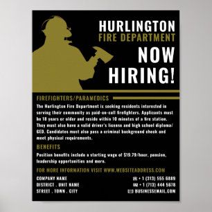 Firefighter Silhouette, Firefighter Recruitment Poster