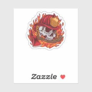 Firefighter Skull and Flames
