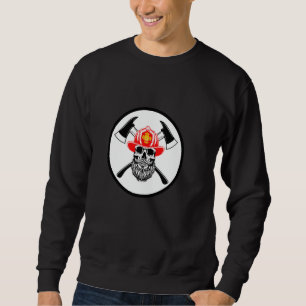 Firefighter Skull Bearded Hero with Axes Sweatshirt