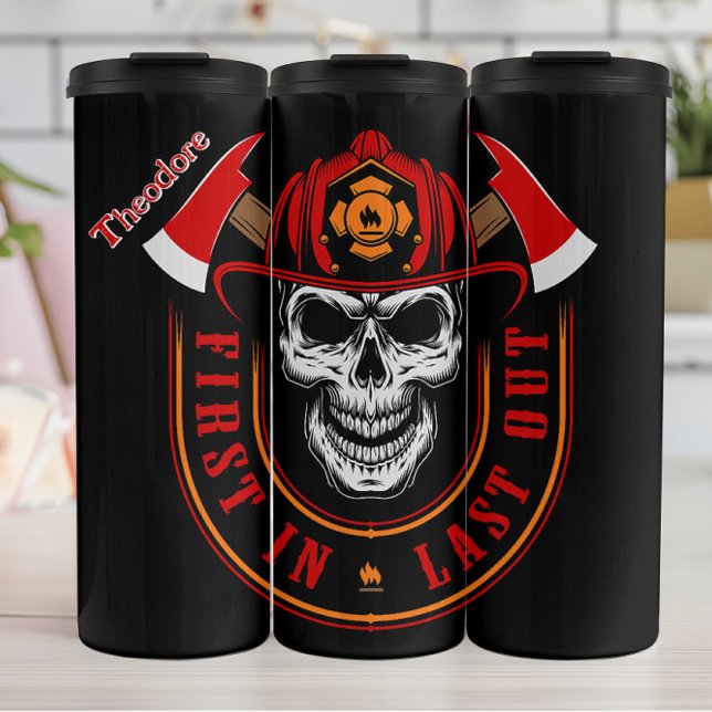 Firefighter Skull Maltese Cross Thermal Tumbler (Creator Uploaded)