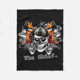 Firefighter Skull: The Chief Fleece Blanket
