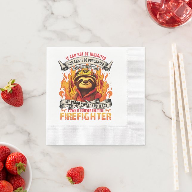 Firefighter Sloth Napkin (Insitu)