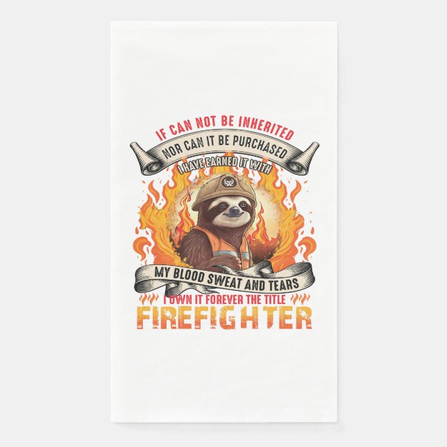 Firefighter Sloth Napkin (Front)