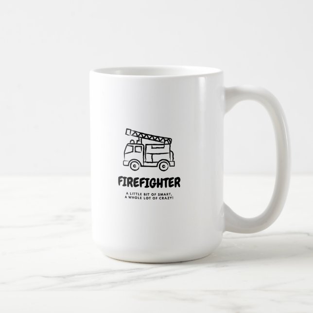 Firefighter; smart&crazy - firetruck coffee mug (Right)