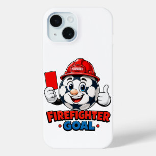 Firefighter Soccer Referee Mascot iPhone 15 Case