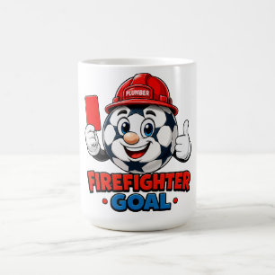 Firefighter Soccer Referee Mascot Coffee Mug