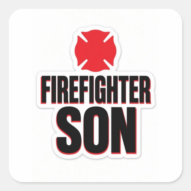 Firefighter Son Square Sticker (Front)