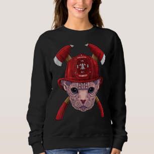 Firefighter Sphynx Fireman Boys Kids Fire Rescue C Sweatshirt