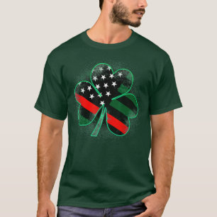 Firefighter St Patricks Day Clover T-Shirt