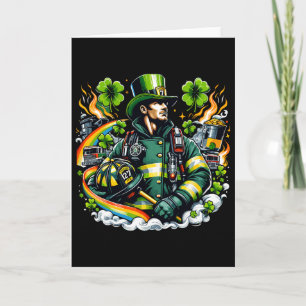 Firefighter St Patricks Day Men Fireman Fire Depar Card