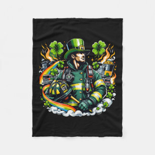 Firefighter St Patricks Day Men Fireman Fire Depar Fleece Blanket