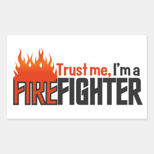 Firefighter stickers, customisable rectangular sticker
