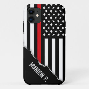 Firefighter Styled Torn Out American Flag Custom iPhone 11 Case