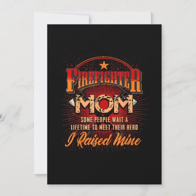 Firefighter Support - Fireman Proud Mum Holiday Card (Front)