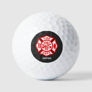 Firefighter Symbol Fireman Logo Custom Name Golf Balls